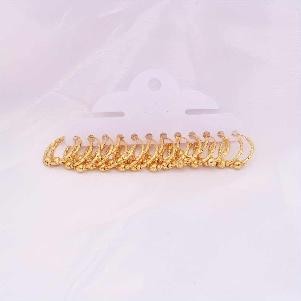 Gold Plated Vintage-Style Creative Tiny Hoop Earrings - Picture 7 of 7
